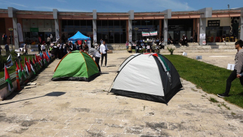 Kırklareli’de üniversite öğrencilerinden Filistin’e destek