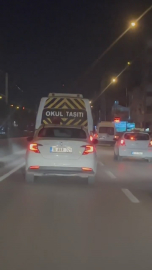 Makas atarak trafiği tehlikeye soktu, o anlar kamerada